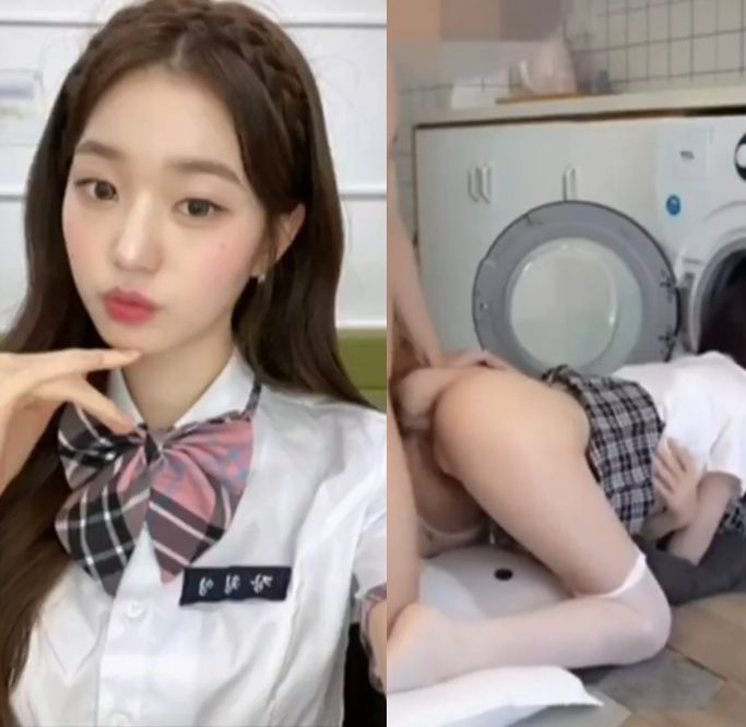 세탁실에서 여자친구와 열정적인 섹스를 하는 중